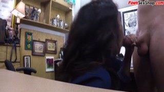 pawnshop amateur publicly blows in store before swallow