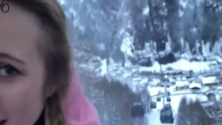 daring amateur risky public swallow on the teleferic