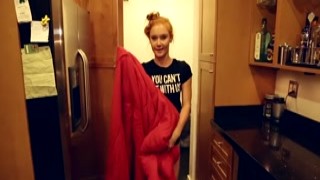 young redhead alex tanner gives a blowjob and swallows all pov