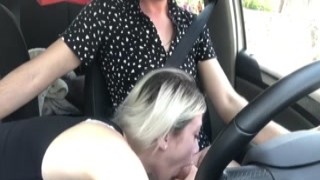 luxury69bunny - blowjob with swallow while driving the car to work of this blonde, thanks me for the ride!