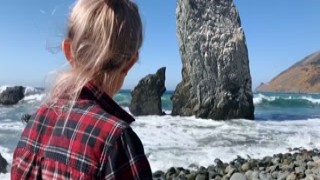 eva elfie - russian teen girl swallows hot cum on californian public beach